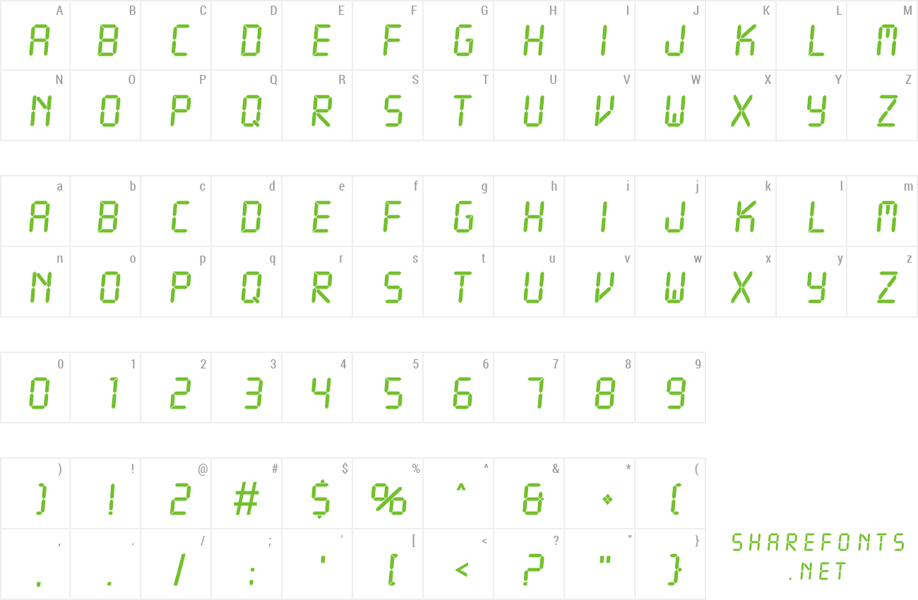 LCD Font download free